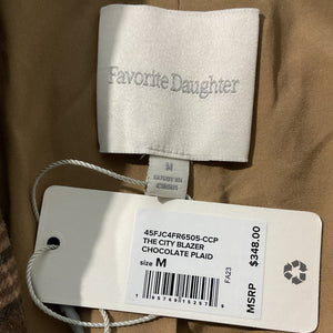 Favorite Daughter Plaid Camel City Blazer Size M NWT