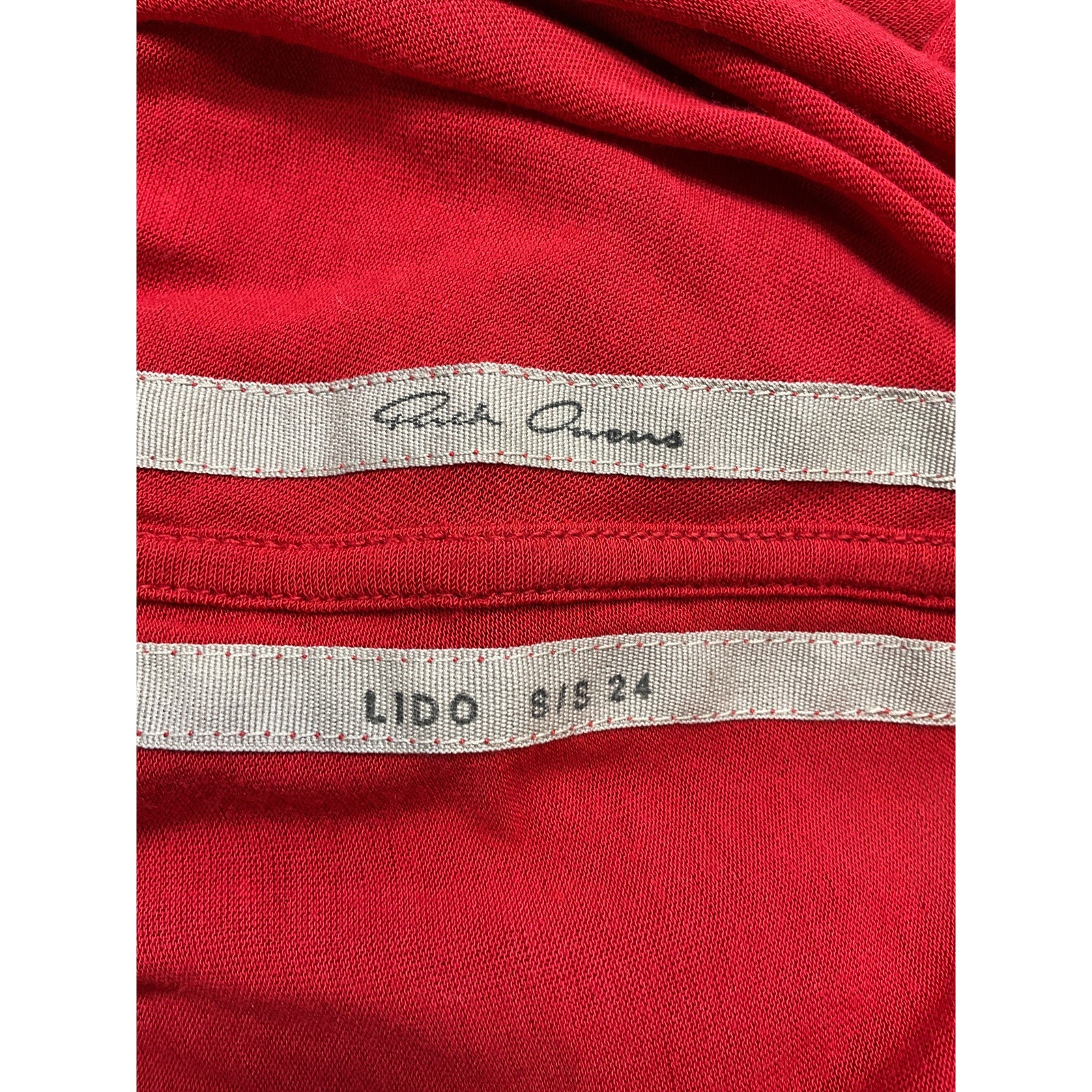 Rick Owens 'Athena' Sleeveless Red T Top Size 24