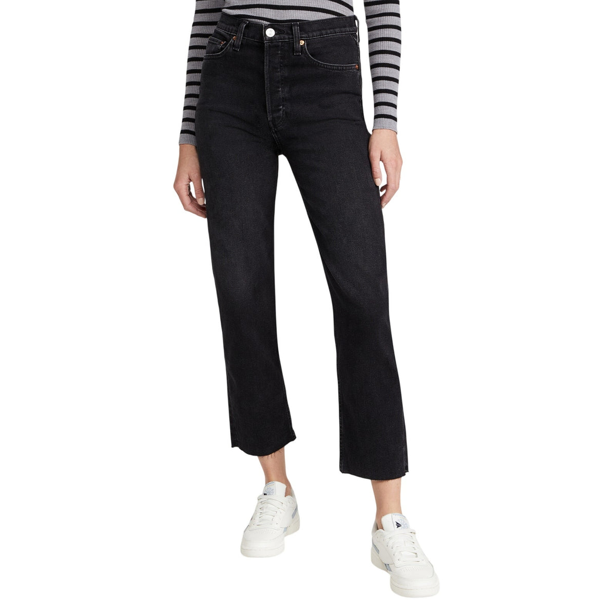Re/Done Classic Washed Noir 70s Stove Pipe Denim Jeans Size 23