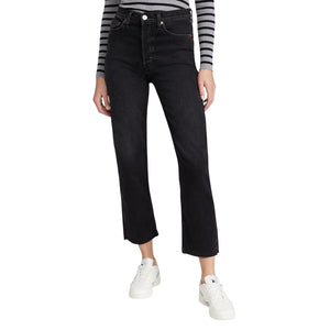 Re/Done Classic Washed Noir 70s Stove Pipe Denim Jeans Size 23