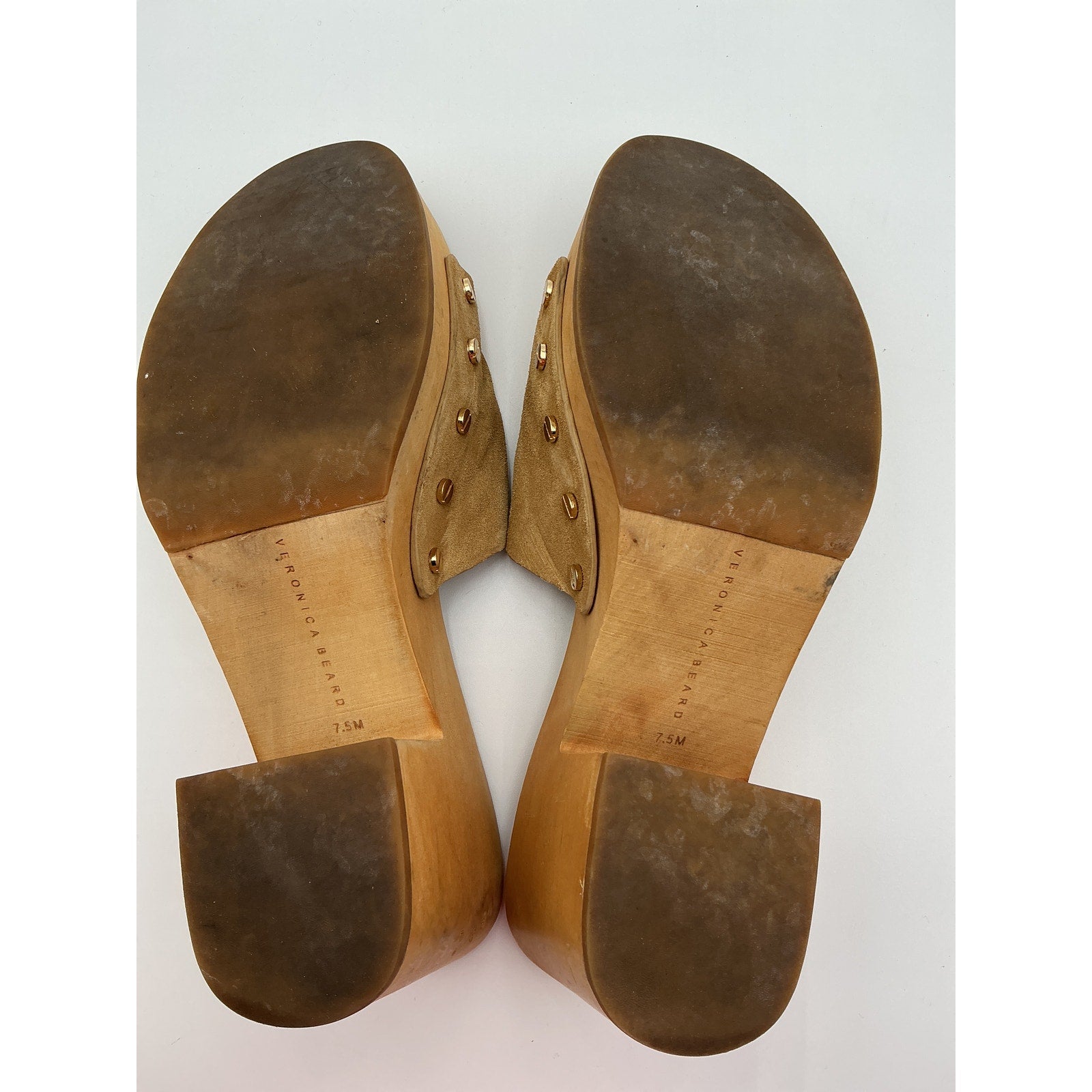 Veronica Beard 'Hannalee' Beige Suede Clog Size 7.5