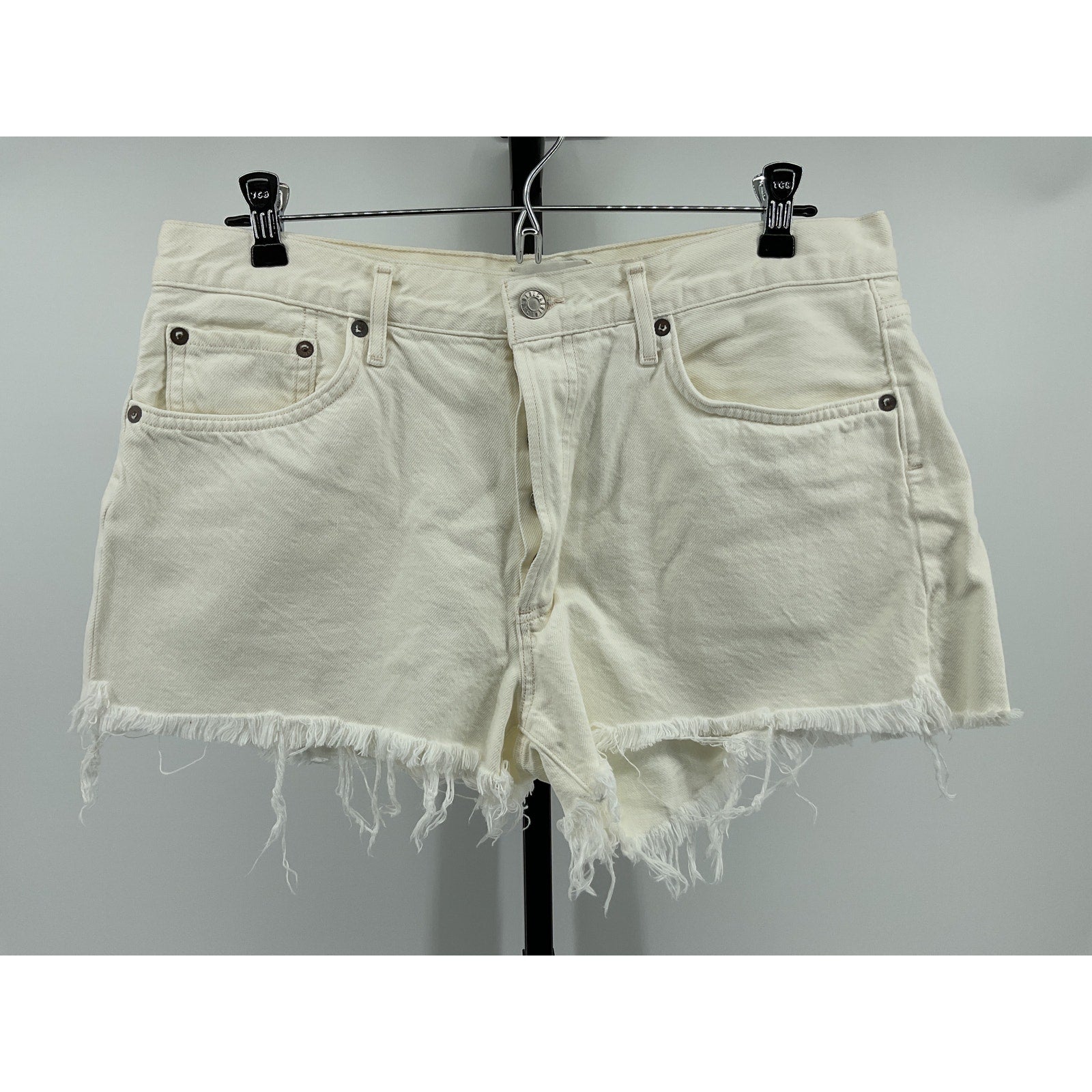 Agolde 'Parker' White Cotton Short Size 30