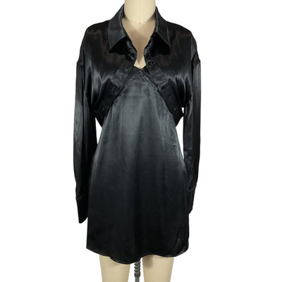 Alexander Wang Sleek Black Bolero Slip Dress Set Size S NWT