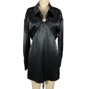 Alexander Wang Sleek Black Bolero Slip Dress Set Size S NWT