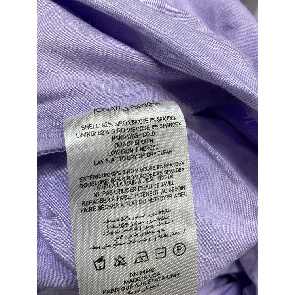Simkhai 'Jaslene' Purple Clean Stretch Jersey Twist Front Short Sleeve Dress Size M - NWT