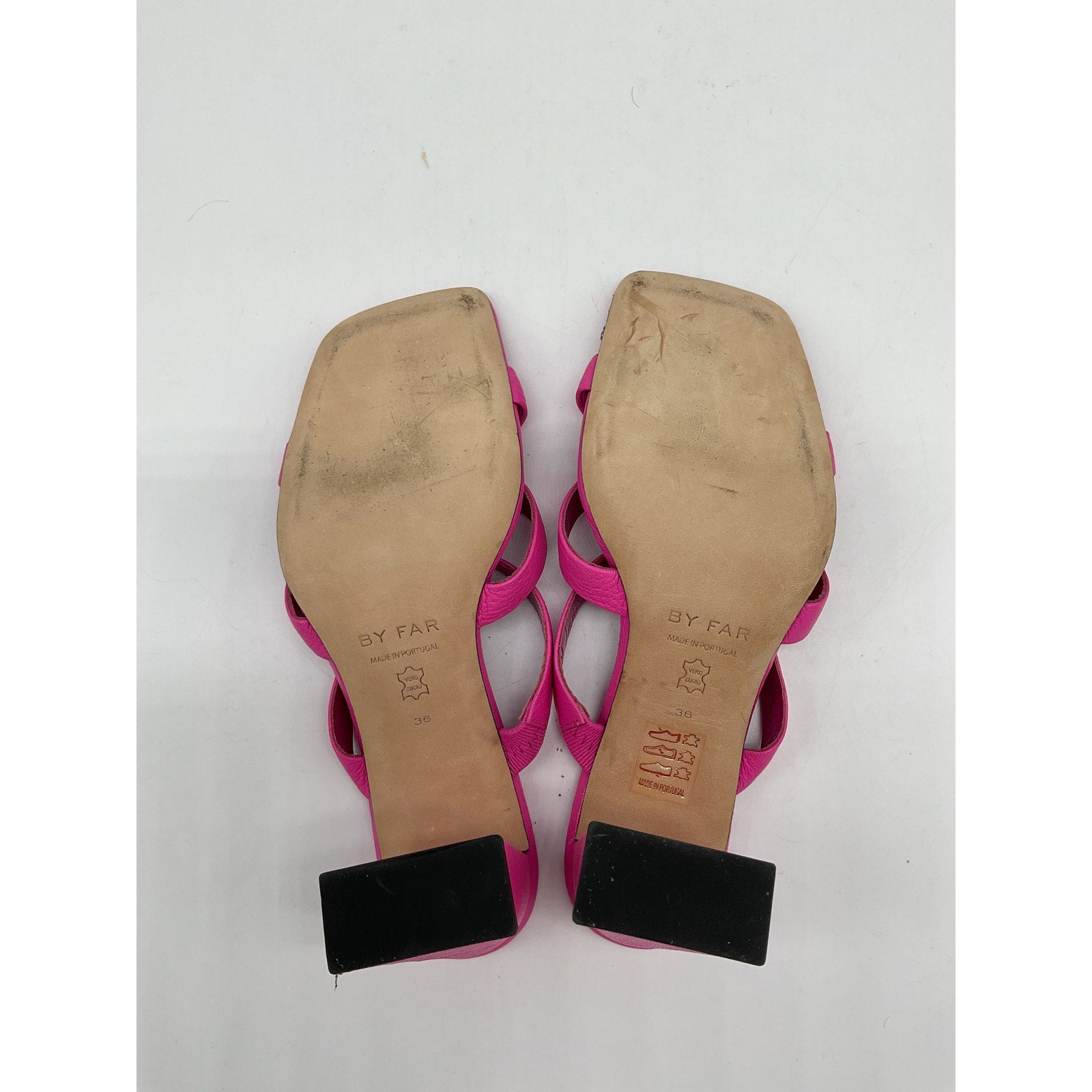 By Far 'Lenny' Pink Leather Sandals Size 36