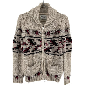 Isabel Marant Intarsia Ecru Thylane Cardigan Size EU 36 / US 4