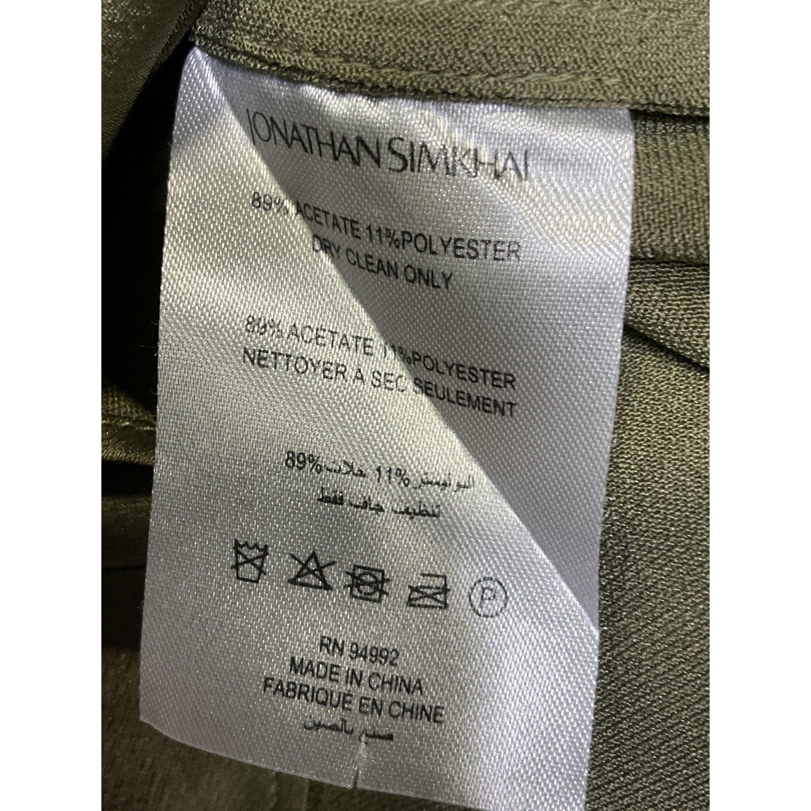 Simkhai 'Roma' Green Satin Mini Dress Size S