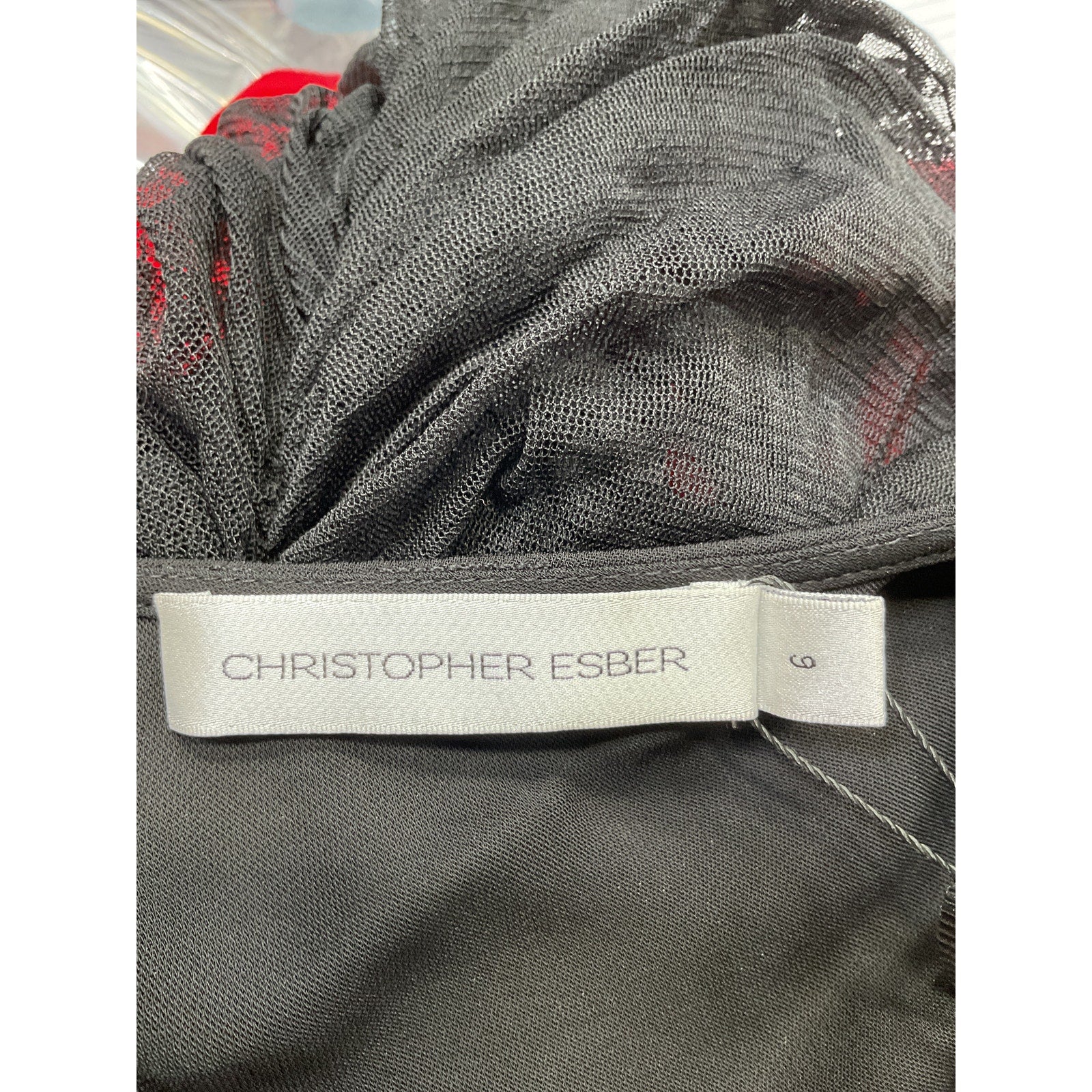 Christopher Esber 'Semblance' Black Silk Tulle Cami Top Size 6