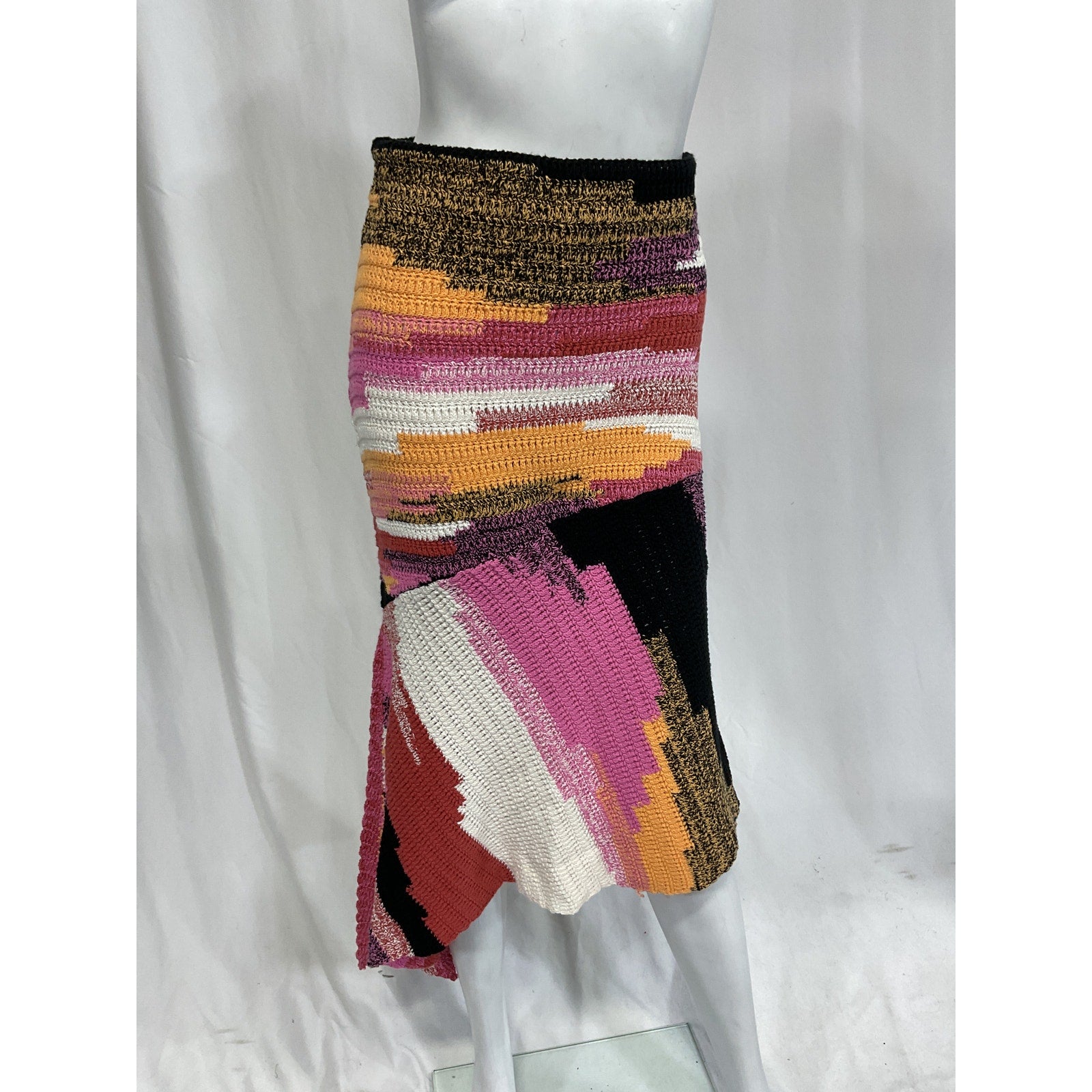 A.L.C. 'Nova' Pink Colorbocked Asymmetric Skirt Size XS