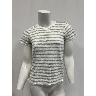 Atm Anthony 'Thomas Melillo' White  Striped Cotton T-Shirt Size S