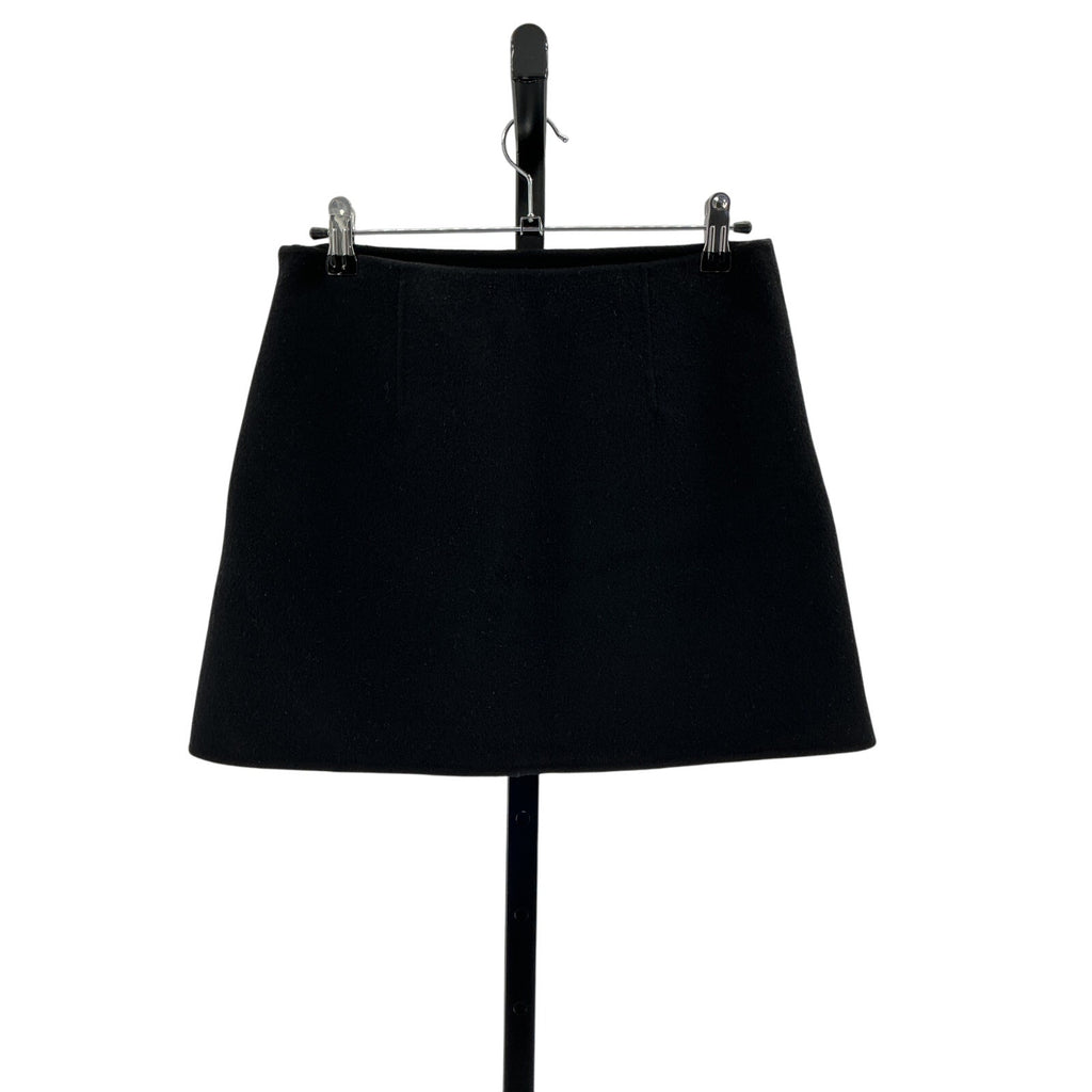 Theory High-Waist Black Wool Mini Skirt Size 2