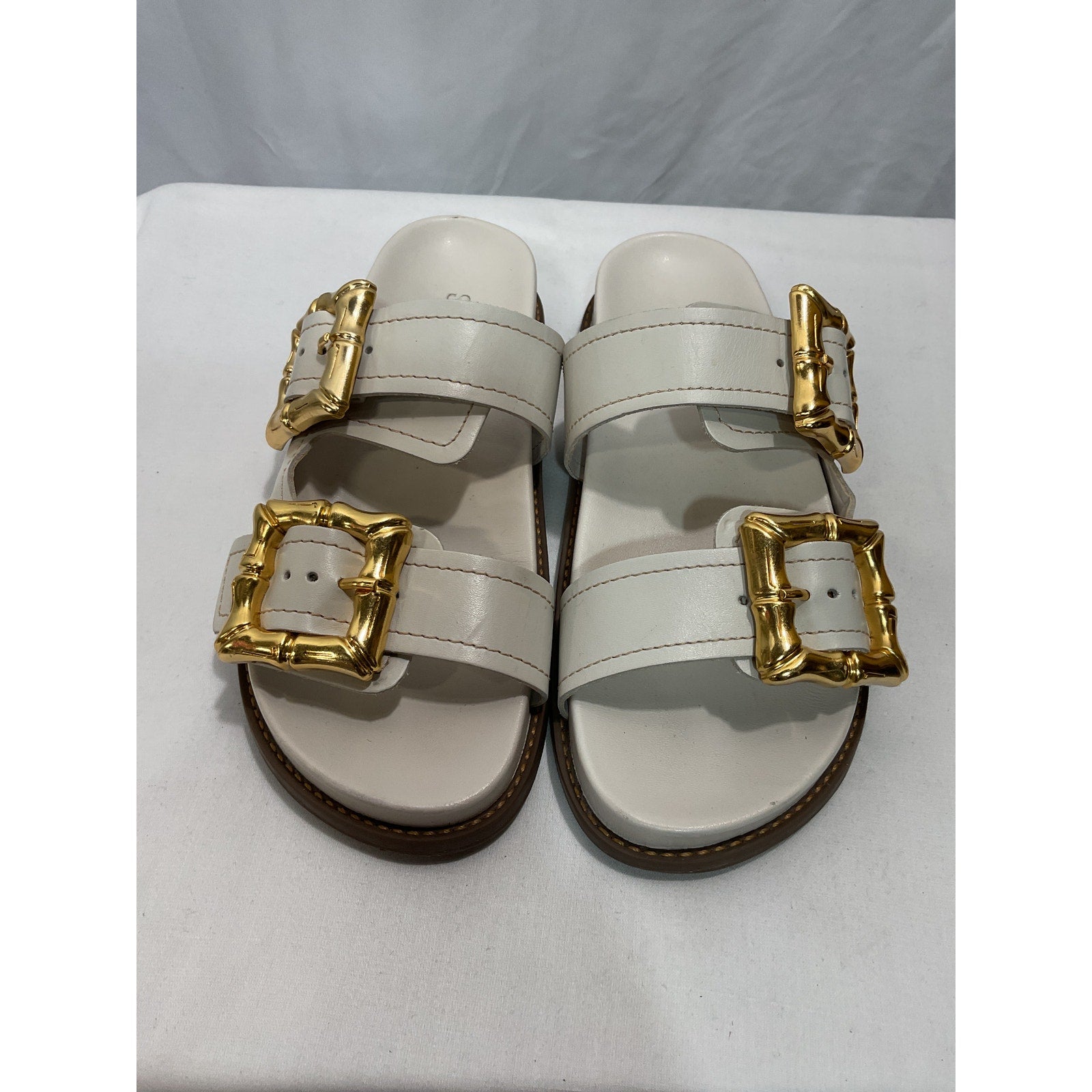 Schutz 'Enola Sporty' White Leather Sandal Size 6.5