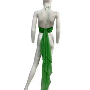 Retrofête Vibrant Green Mesta Halter Top Size S