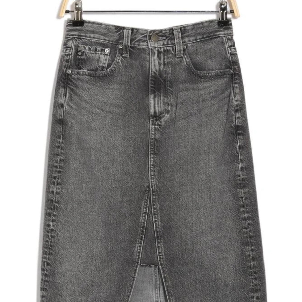 Ag Denim Jeans Denim Gray Haruko Midi Skirt Size 25