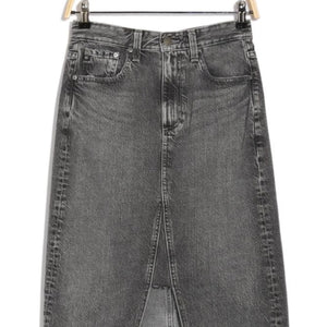 Ag Denim Jeans Denim Gray Haruko Midi Skirt Size 25