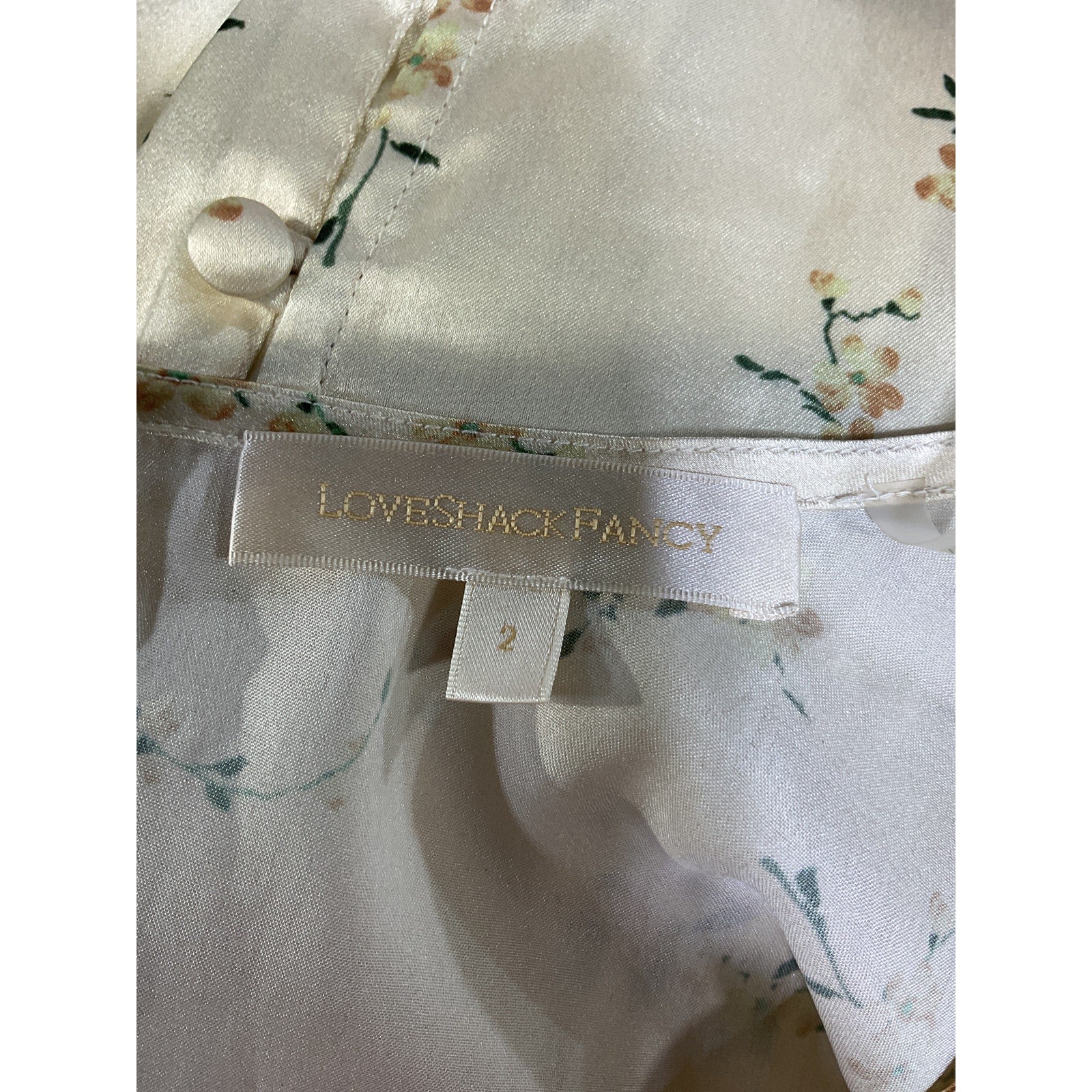 Loveshackfancy 'Garcia' Yellow Floral Satin Mini Dress Size 2