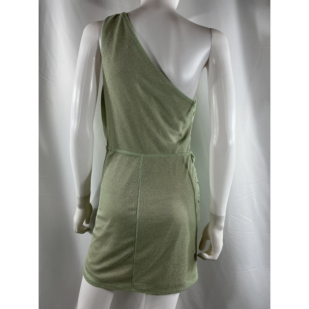 Michael Costello x Revolve 'Katana' Green Polyester Mini Dress Size L