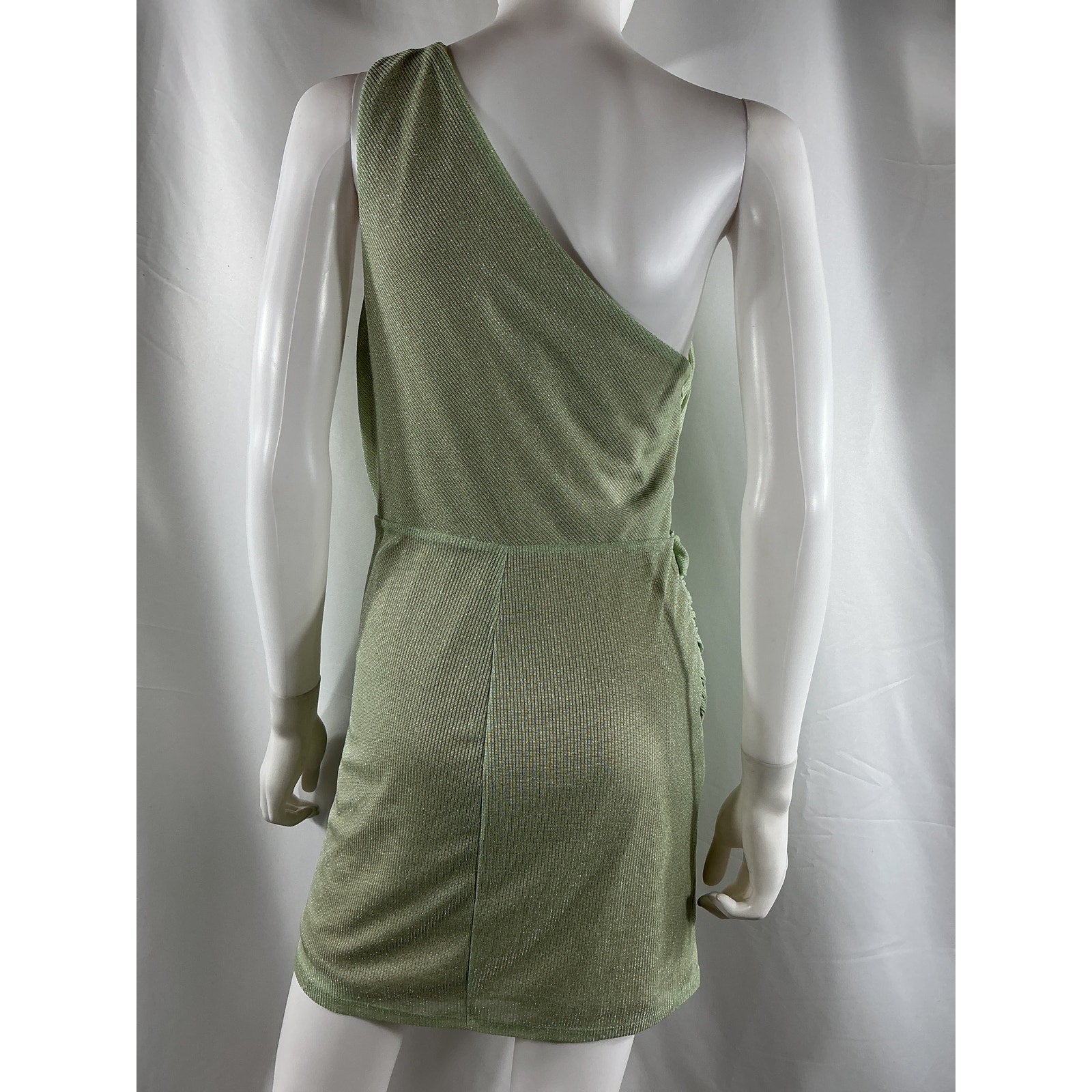 Michael Costello x Revolve 'Katana' Green Polyester Mini Dress Size L