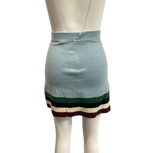 JoosTricot Knit Pool Tile Stripes Mini Skirt Size S