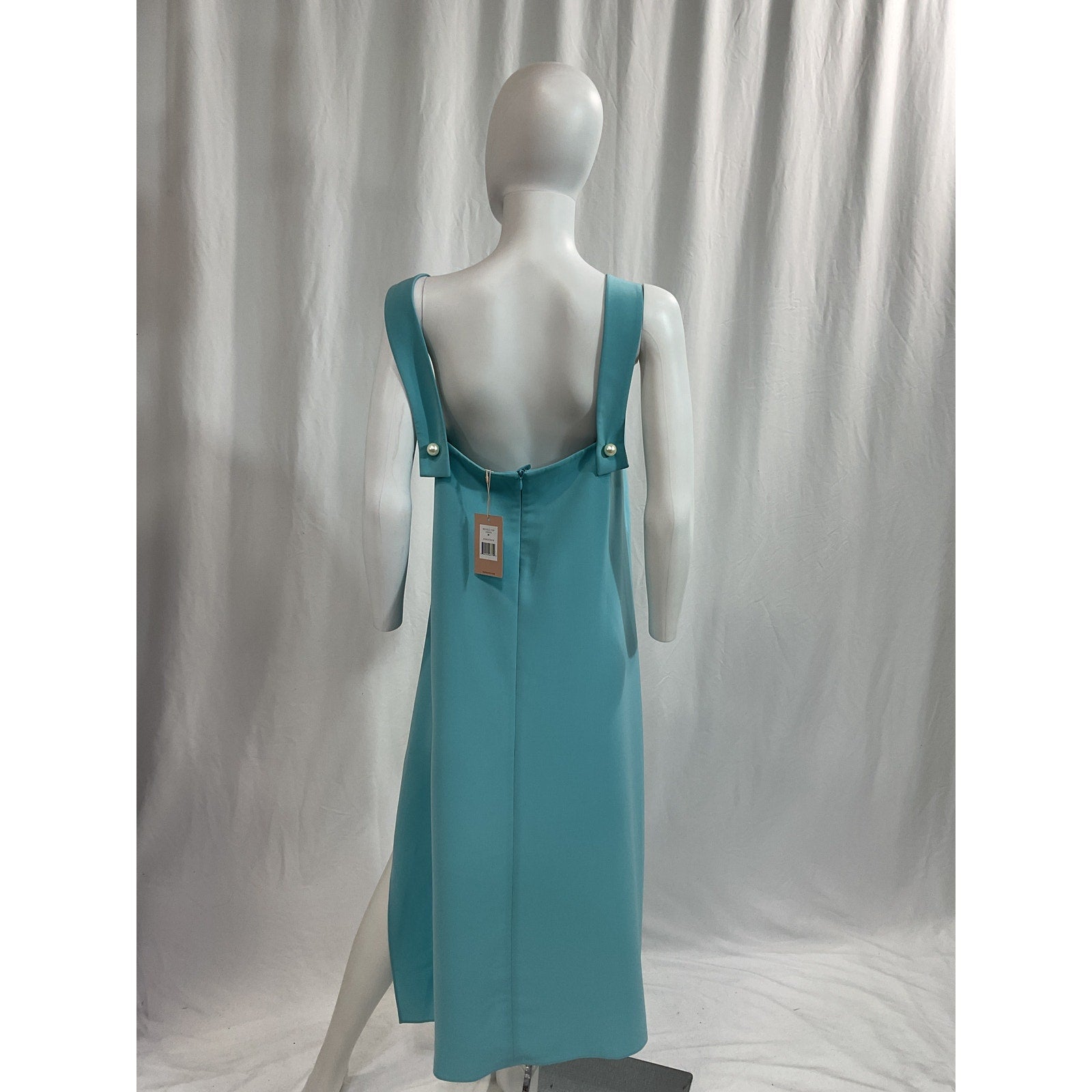 Alexis 'Nichole' Blue Crepe Pearl Hi Low Top Size M - NWT
