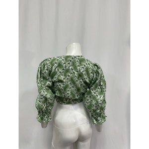 Faithfull The Brand 'Jacinta' Green Linen Top Size XS