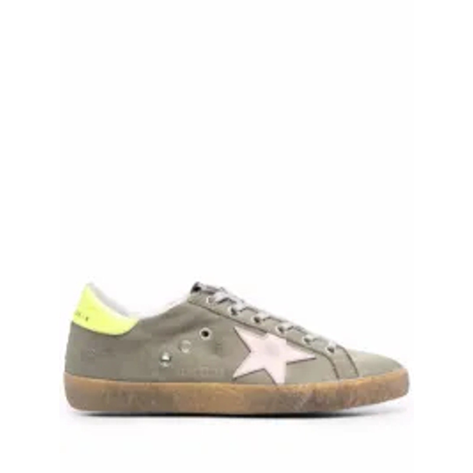 Golden Goose 'Star-Patch' Green Lace-Up Sneakers Size 7