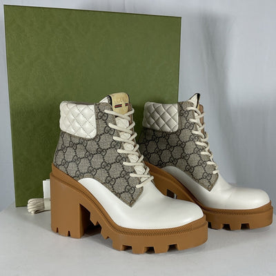 Gucci Monogram GG Ankle Boots Size 37 IT / US 7
