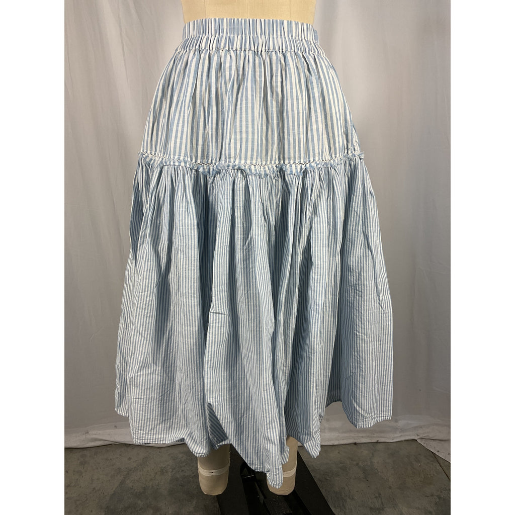 Loveshackfancy 'Stefana' Blue Cotton Blend Skirt Size XS
