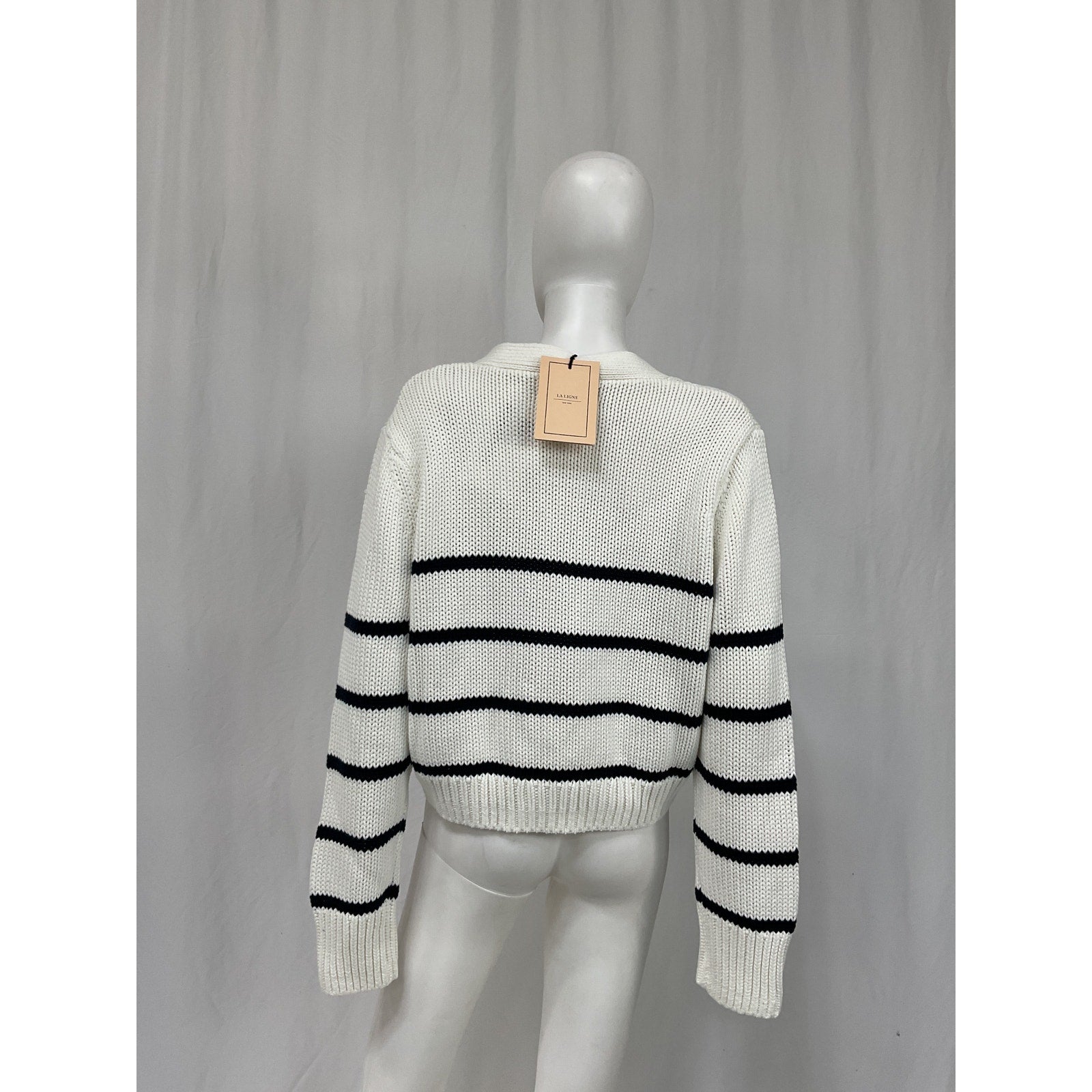 La Ligne White Cotton Mini Marina Cardigan Size XL - NWT