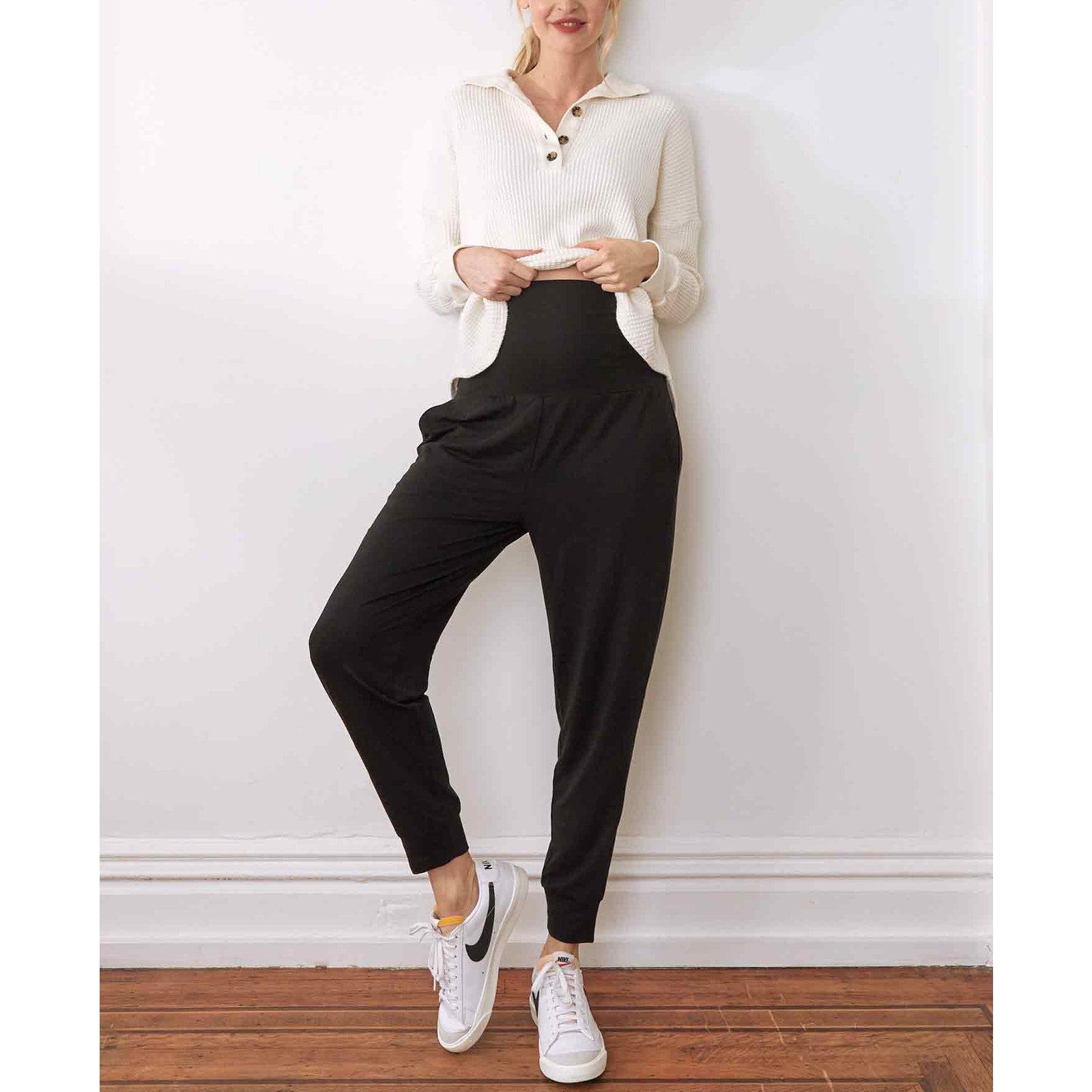 Hatch Black Tencel Over-Under-Easy-Pant Size M