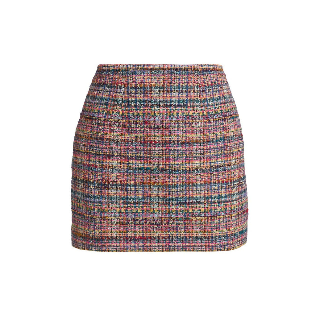 L'Agence 'Livia' Pink Cotton Tweed Mini Skirt Size 2 - NWT