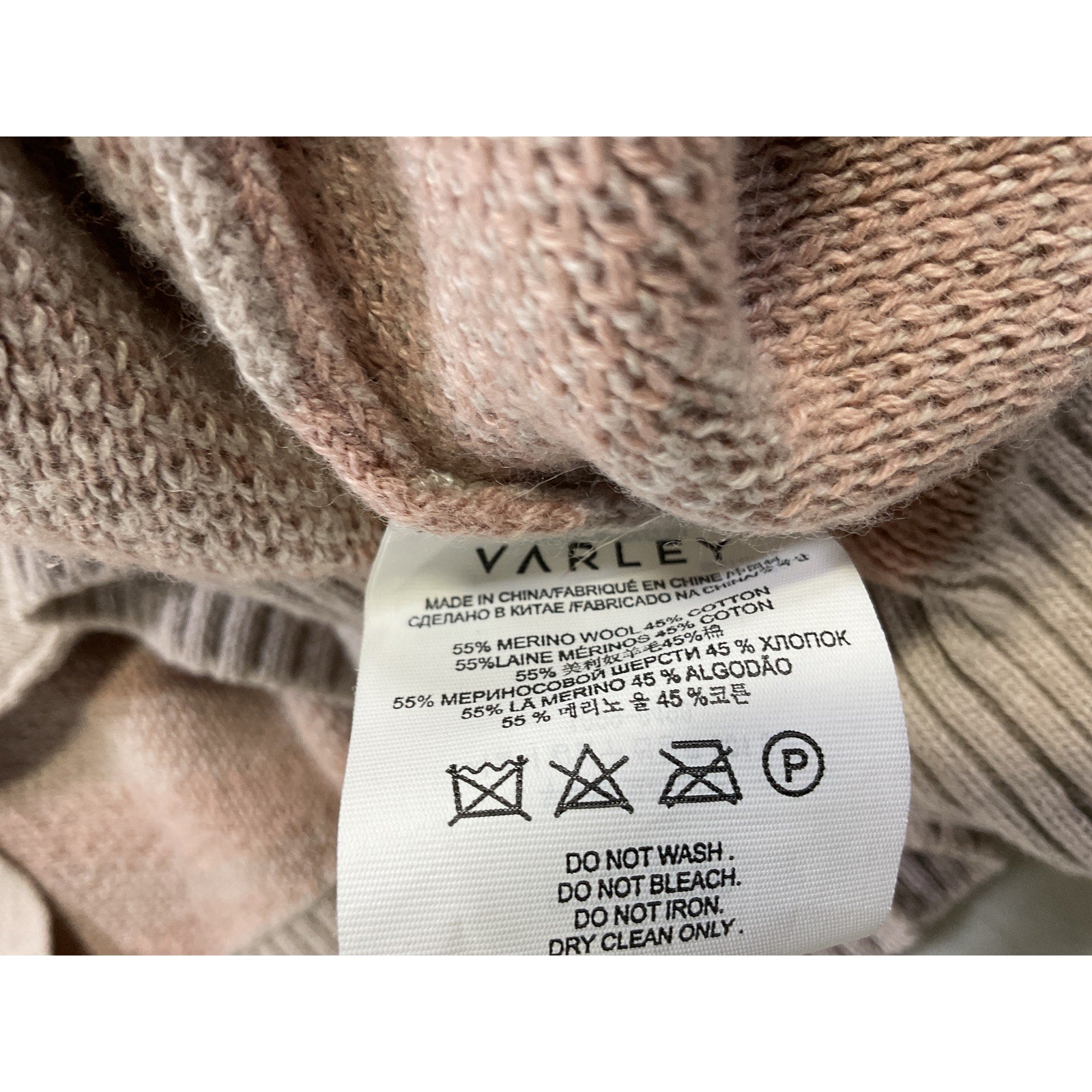 Varley 'Mayberry' Pink Long Sleeve Cardigan Size S