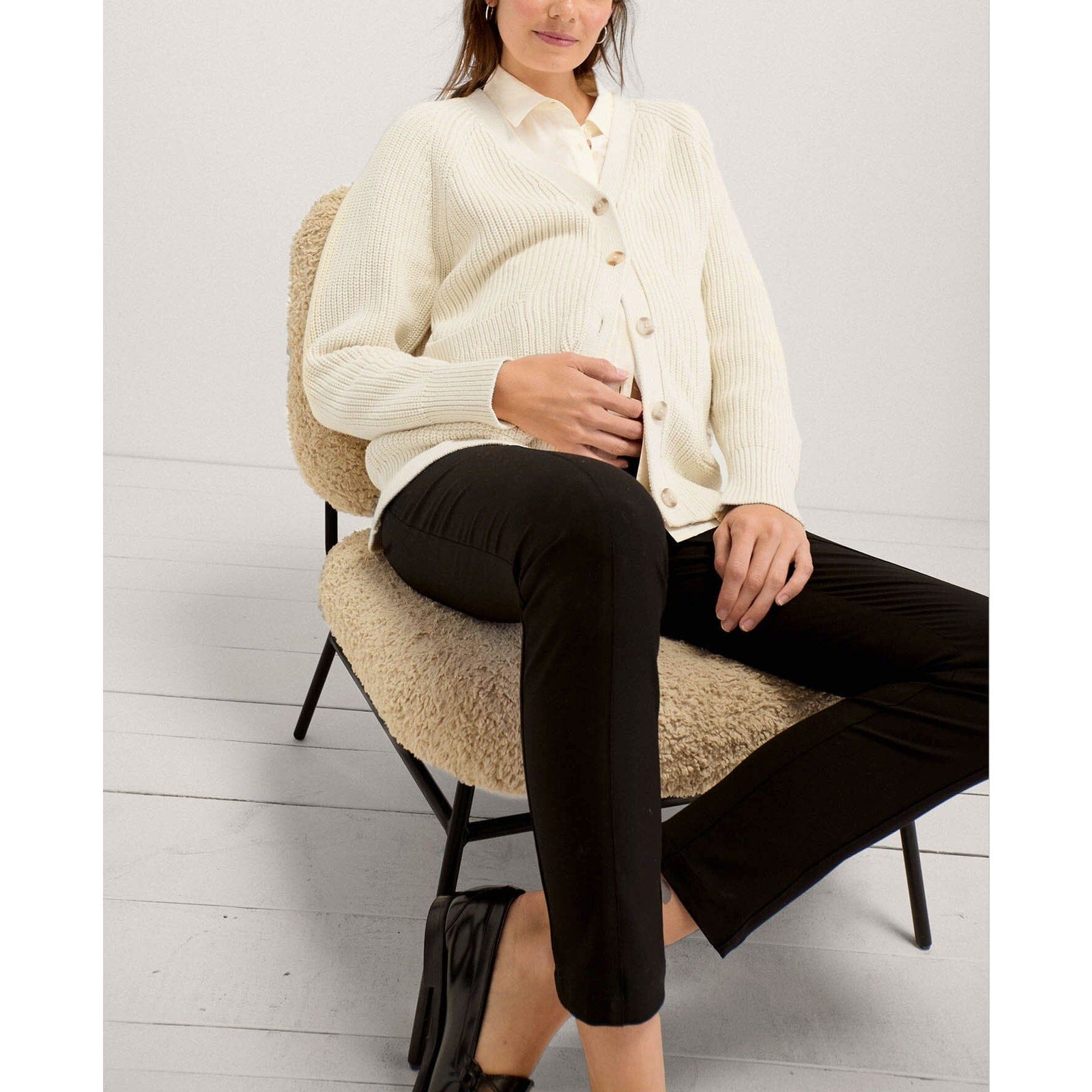 Hatch The Cotton Marlow White Cotton Cardigan Size 1