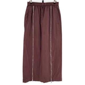 Tibi Technical Burgundy Zipper Maxi Skirt Size S