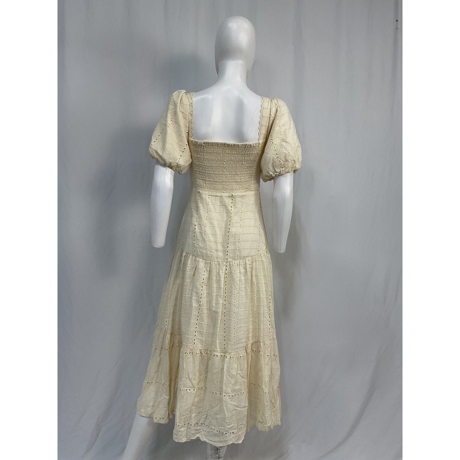 Astr The Label 'Baldwin' Cream Cotton Dress Size S
