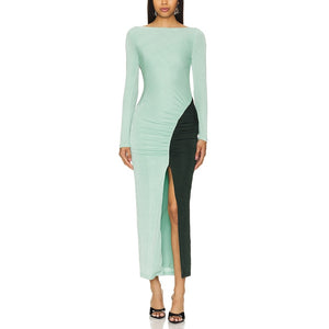 Significant Other Ruched Green Caitlin Maxi Dress Size US 4 NWT