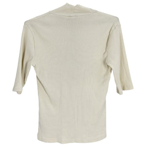 Vince Ribbed Beige Turtleneck Top Size M