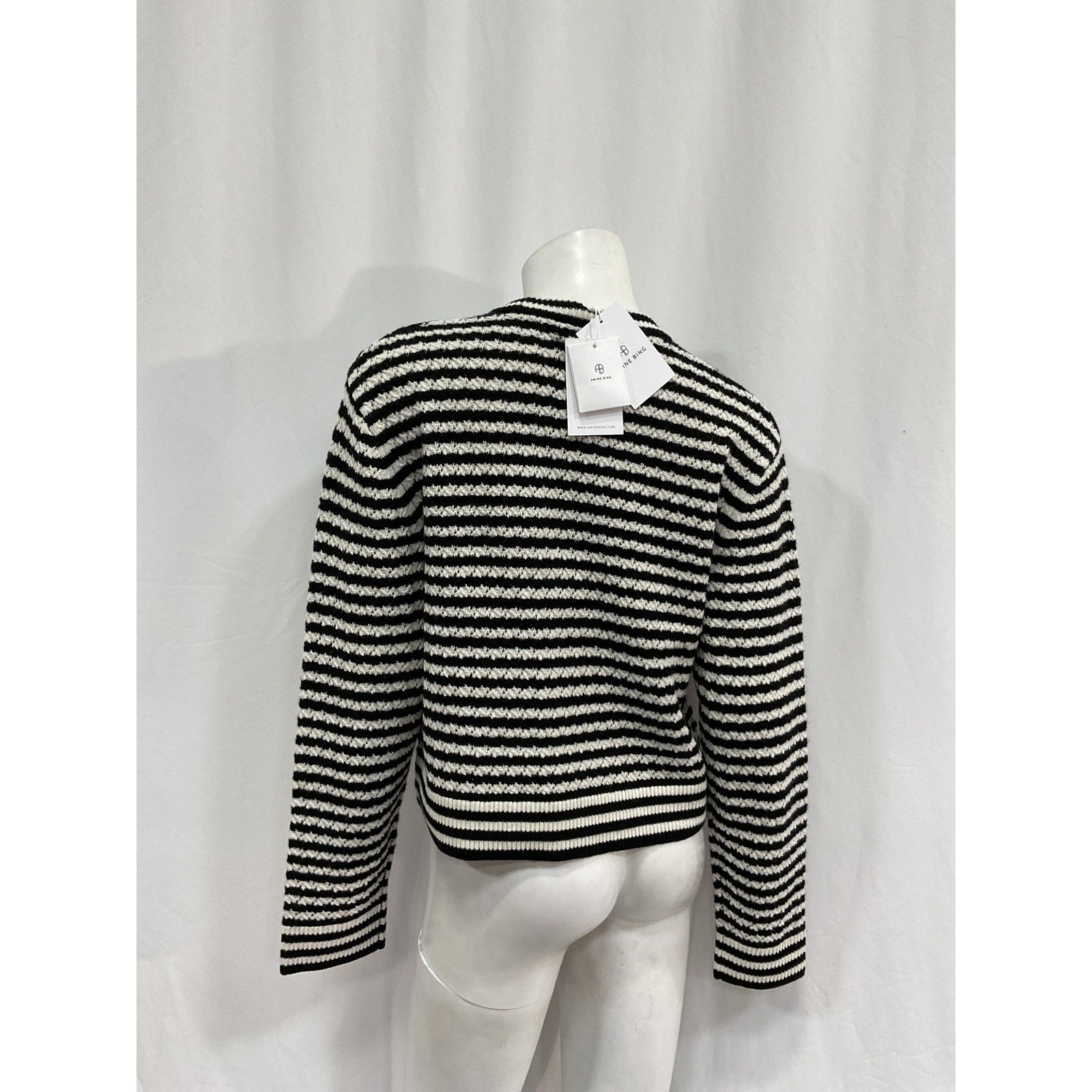 Anine Bing 'Gwen' Black Merino Wool Cardigan Size M - NWT