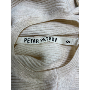 Petar Petrov Ribbed Cream Runner T Shirt Size S