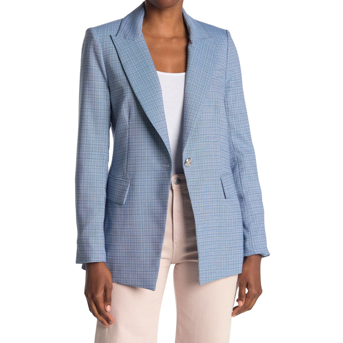 Veronica Beard Tailored Blue Long And Lean Dickey Blazer Size 2