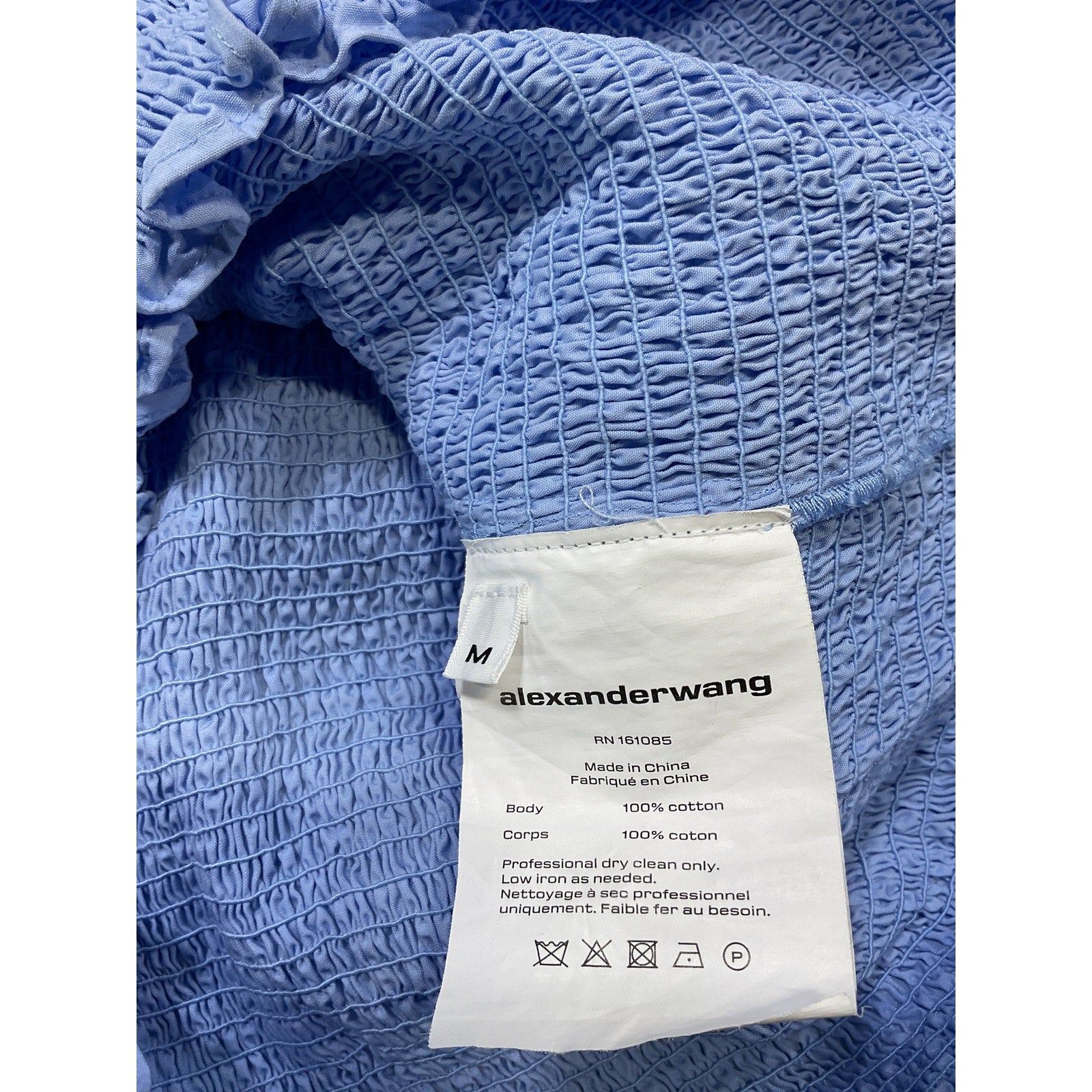 Alexander Wang 'Tank' Blue Poplin Mini Dress Size M