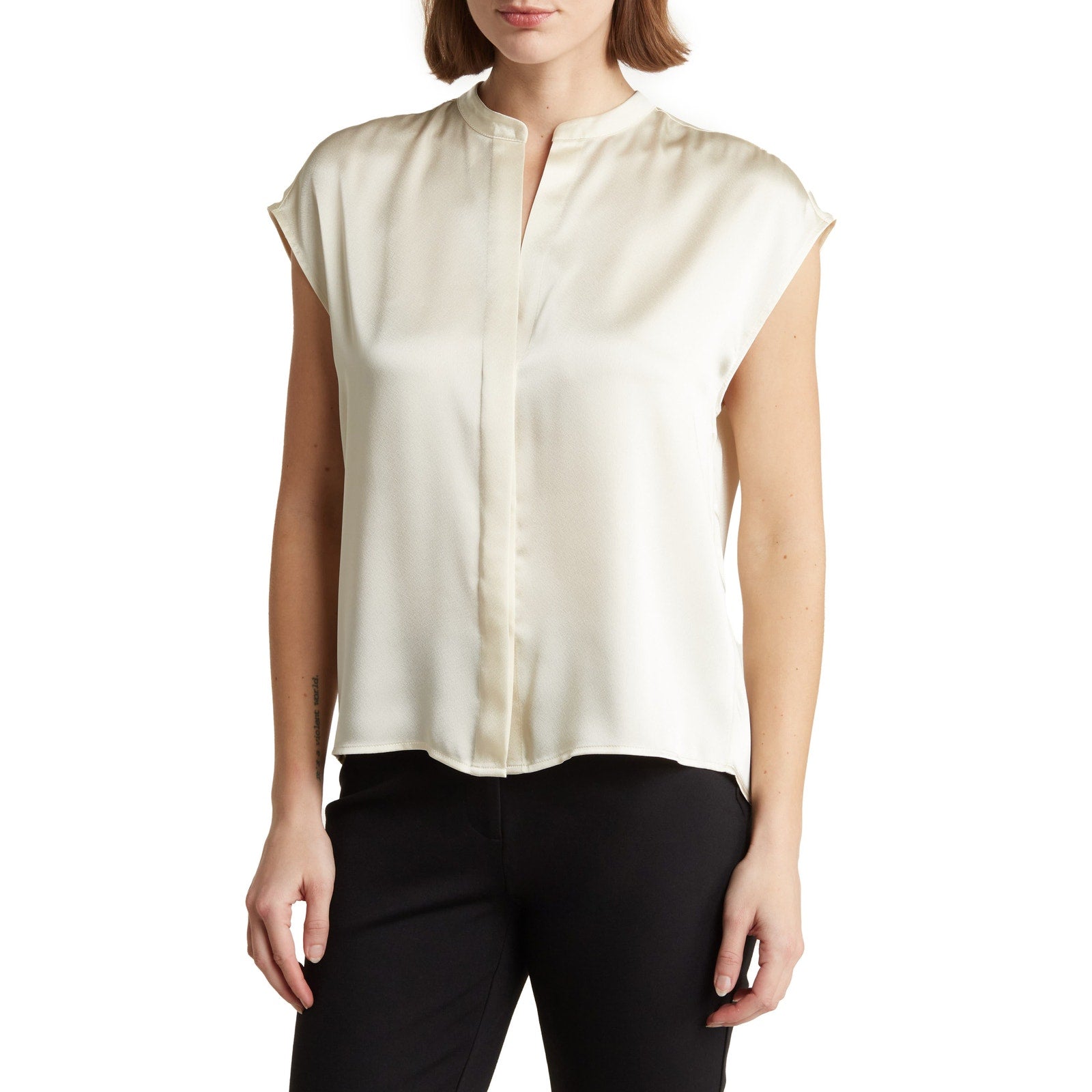 Vince 'Satin' White Shell Tank Size S
