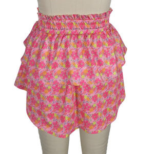 Loveshackfancy Floral Pink Citrine Mini Skirt Size S