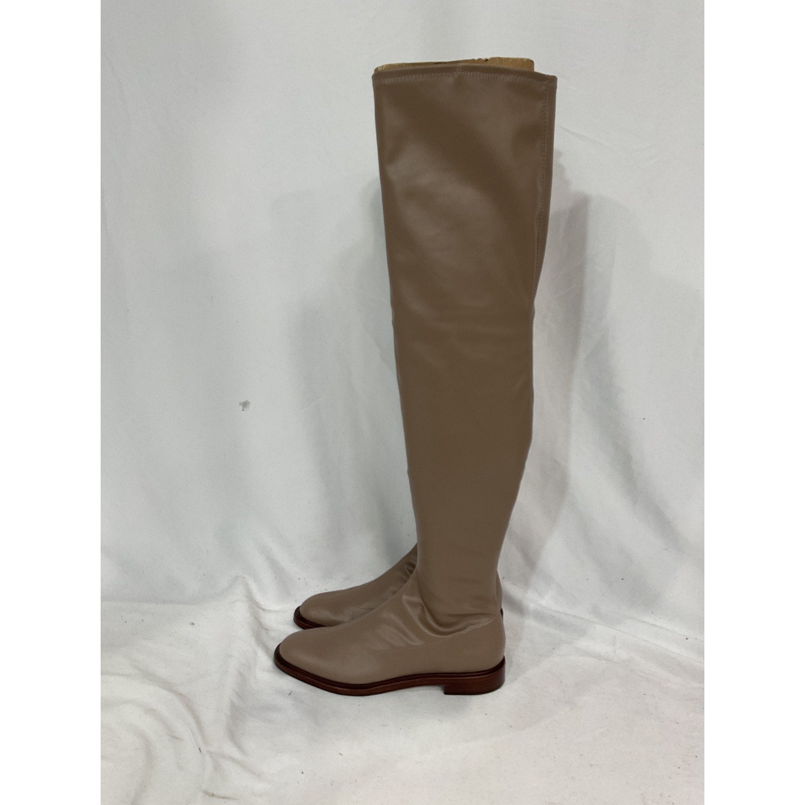 Schutz Brown Leather Over The Knee Boot High Top Heel Size 7.5 - NWT