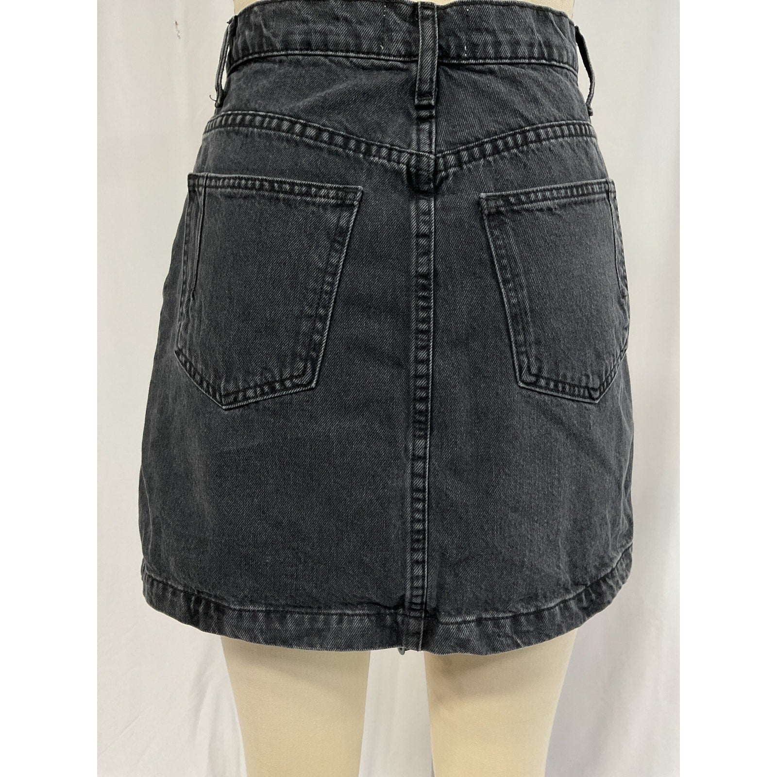 Derek Lam 10 Crosby 'Ana' Grey Asymmetrical Denim Mini Skirt Size 26