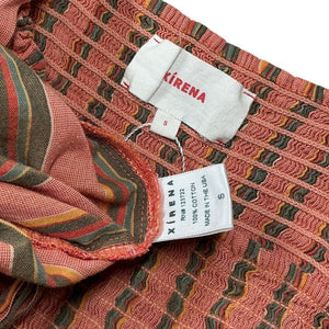 Xirena Striped Terracotta Lorraine Midi Dress Size S