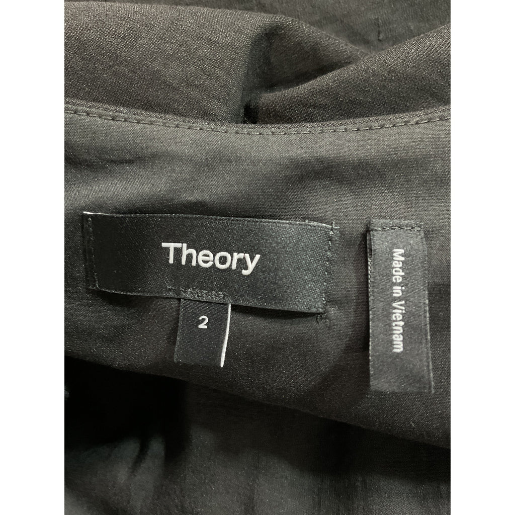 Theory 'Ballerina' Black Sleeveless Scoop Neckline Mini Dress Size 2