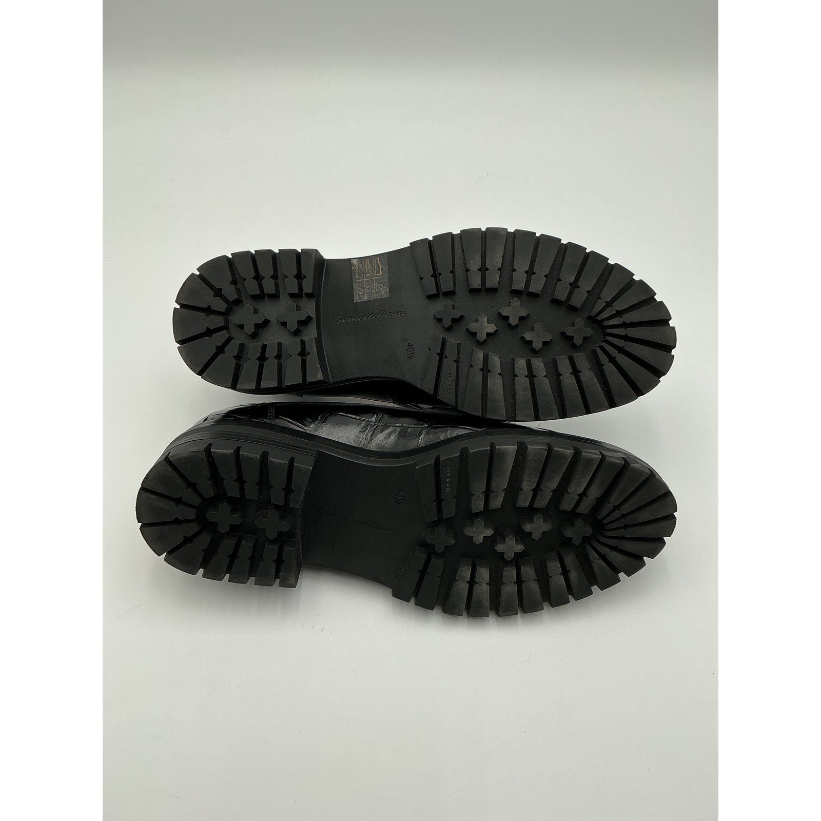 Gianvito Rossi 'Argo' Black Crocodile-Effect Patent-Leather Loafers Size 10.5