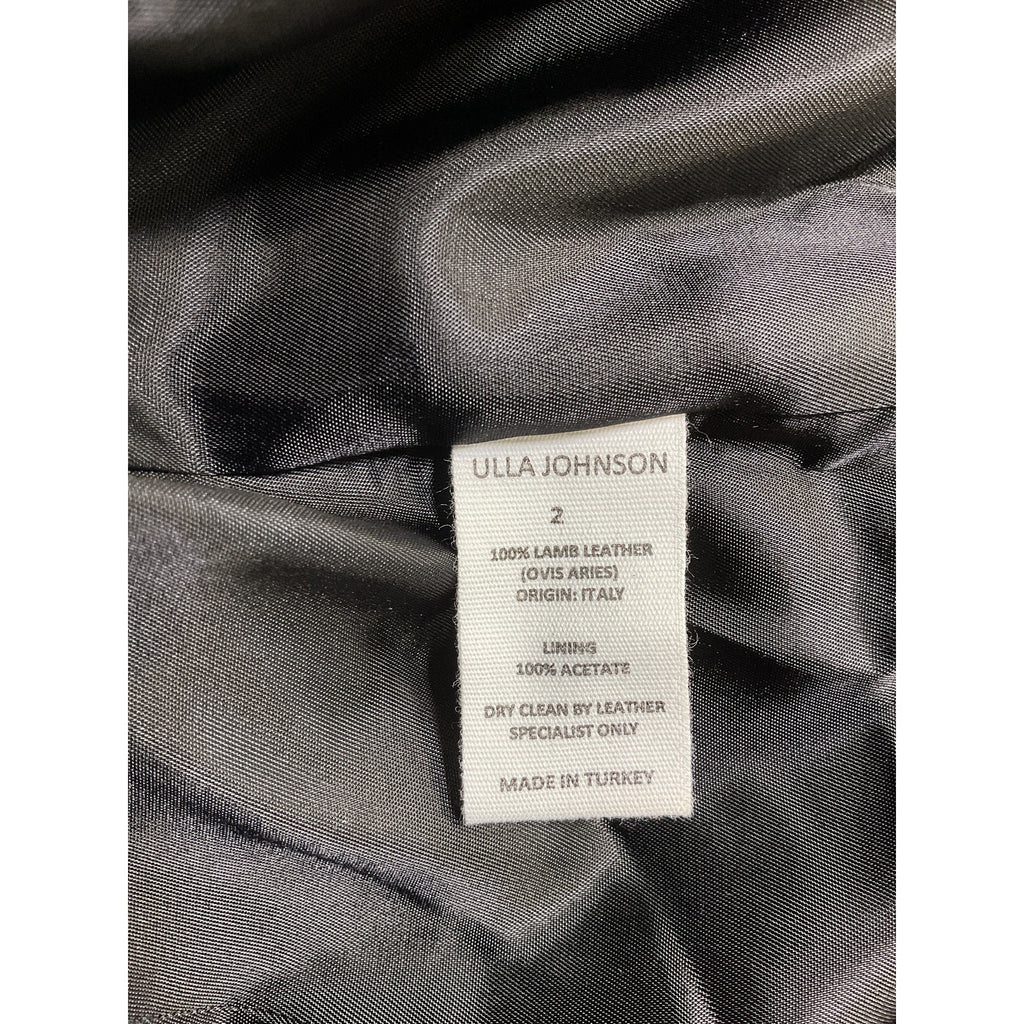 Ulla Johnson 'Cyrus' Black Leather Pant Size 2